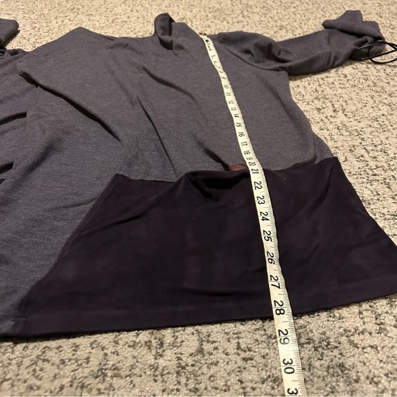 LOGO Lounge Purple Plum Asymmetrical Draped Open Front Cardigan Size XL - Picture 10 of 10